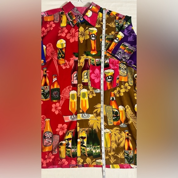 VHO Funky Hawaiian Beer Short Sleeve Button Down Shirt Medium R1 - Picture 13 of 13